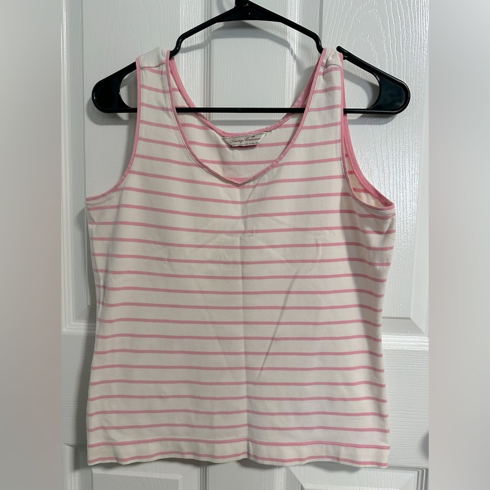Tommy Bahama Carroll Stripe Tank Top Dark Luscious Pink NWT